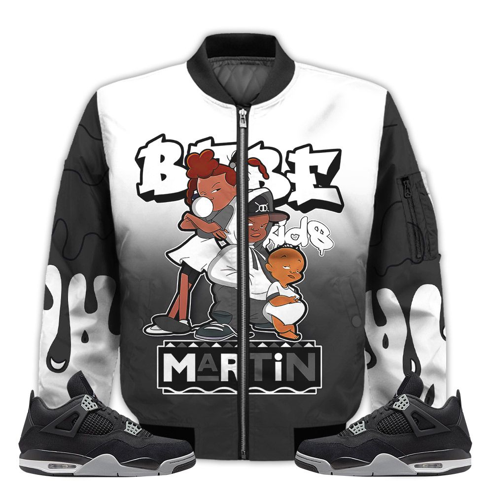 Match-Kicks-Tees-JD-4-Retro-Black-Canvas-Martin-Bebes-Kids-90s-Melanin-Black-Canvas-4s-Gifts-Unisex-Matching-3D-Bomber-Jacket-1