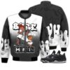 Match Kicks Tees JD 4 Retro Black Canvas - Martin Bebe's Kids 90s Melanin - Black Canvas 4s Gifts Unisex Matching 3D Bomber Jacket