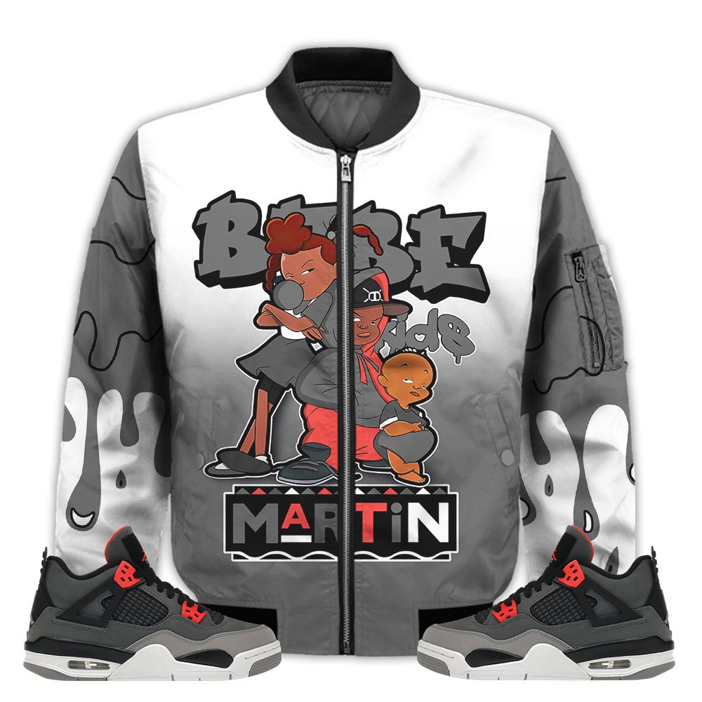 Match-Kicks-Tees-JD-4-Retro-Infrared-Martin-Bebes-Kids-90s-Melanin-Retro-Infrared-4s-Gifts-Unisex-Matching-3D-Bomber-Jacket-1