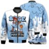 Match Kicks Tees JD 4 University Blue - Martin Bebe's Kids 90s Melanin - University Blue 4s Gifts Unisex Matching 3D Bomber Jacket