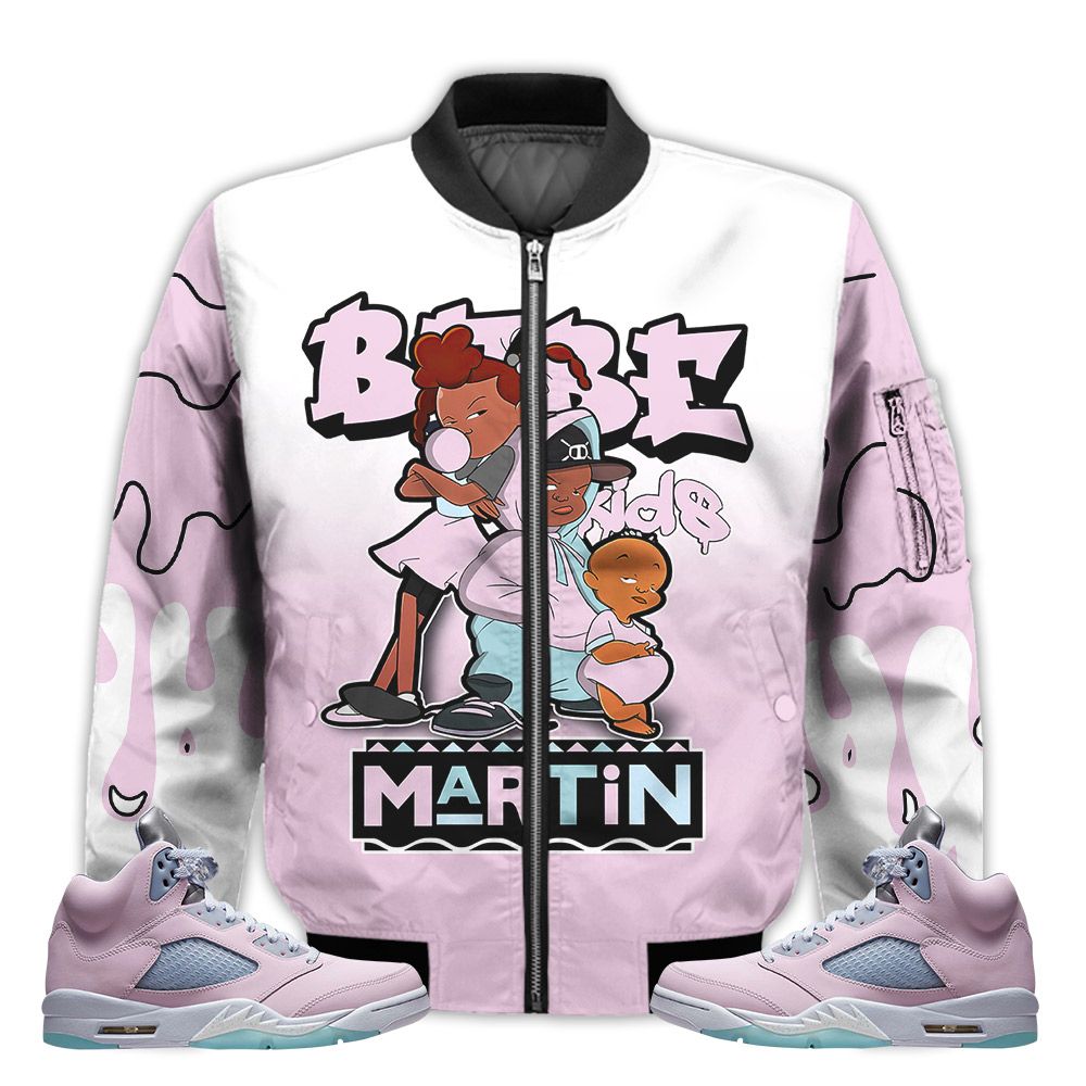 Match-Kicks-Tees-JD-5-Retro-Easter-Martin-Bebes-Kids-90s-Melanin-Easter-5s-Gifts-Unisex-Matching-3D-Bomber-Jacket-1