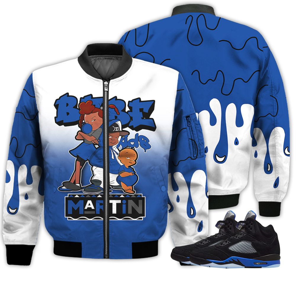 Match Kicks Tees JD 5 Retro Racer Blue - Martin Bebe's Kids 90s Melanin - Racer Blue 5s Gifts Unisex Matching 3D Bomber Jacket Match Kicks Tees JD 5 Retro Racer Blue - Martin Bebe's Kids 90s Melanin - Racer Blue 5s Gifts Unisex Matching 3D Bomber Jacket