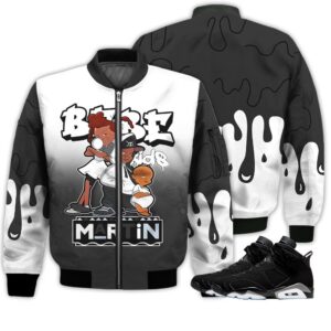 Match Kicks Tees JD 6 Black Chrome - Martin Bebe's Kids 90s Melanin - Black Chrome 6s Gifts Unisex Matching 3D Bomber Jacket