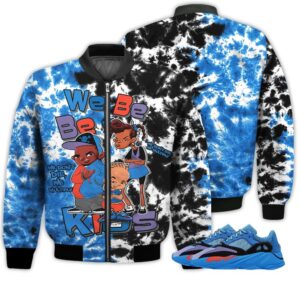Match My Kids Shirt Yz 700 V1 Hi-Res Blue - We Bay-Bay Kids 90s Melanin Tiedye - V1 Hi-Res Blue 700s Gifts Unisex Matching 3D Bomber Jacket