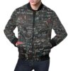 Math Print Pattern Mens Bomber Jacket