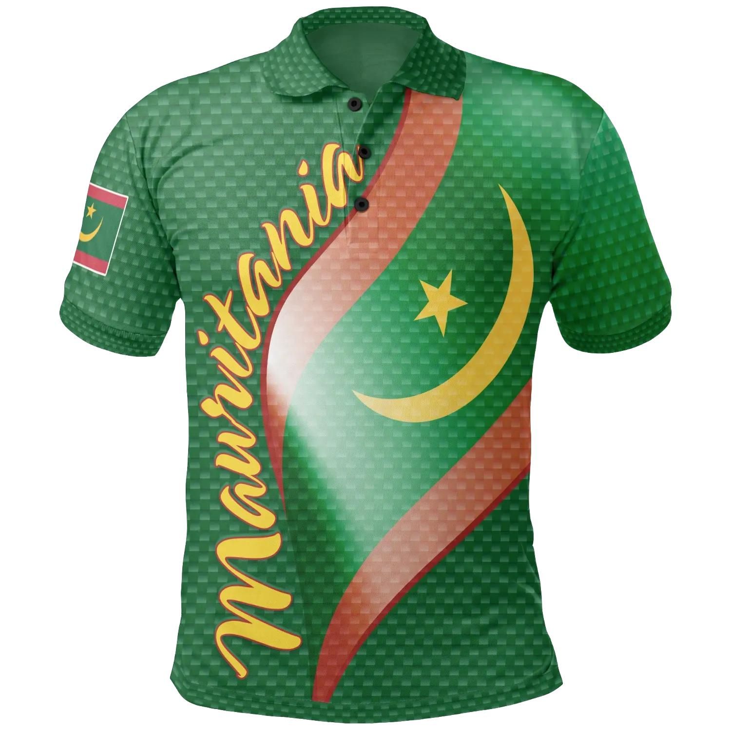 Mauritania Polo Shirts - Mauritania Flag and Coat Of Arms - BN18 Mauritania Polo Shirts - Mauritania Flag and Coat Of Arms - BN18