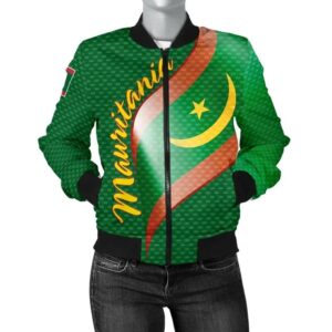 Mauritania Women's Bomber Jacket  - Mauritania Flag and Coat Of Arms - BN18 Bomber Jacket