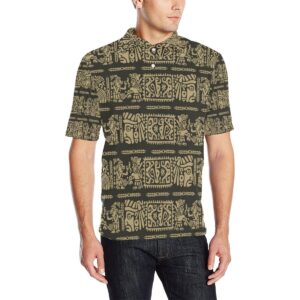Mayan Pattern Print Design 02 Men Polo Shirt