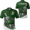 McGinty Ireland Polo Shirt - Celtic Shamrock & Sword - Irish Family Crest A7