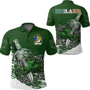 McGrail Ireland Polo Shirt - Celtic Shamrock & Sword - Irish Family Crest A7