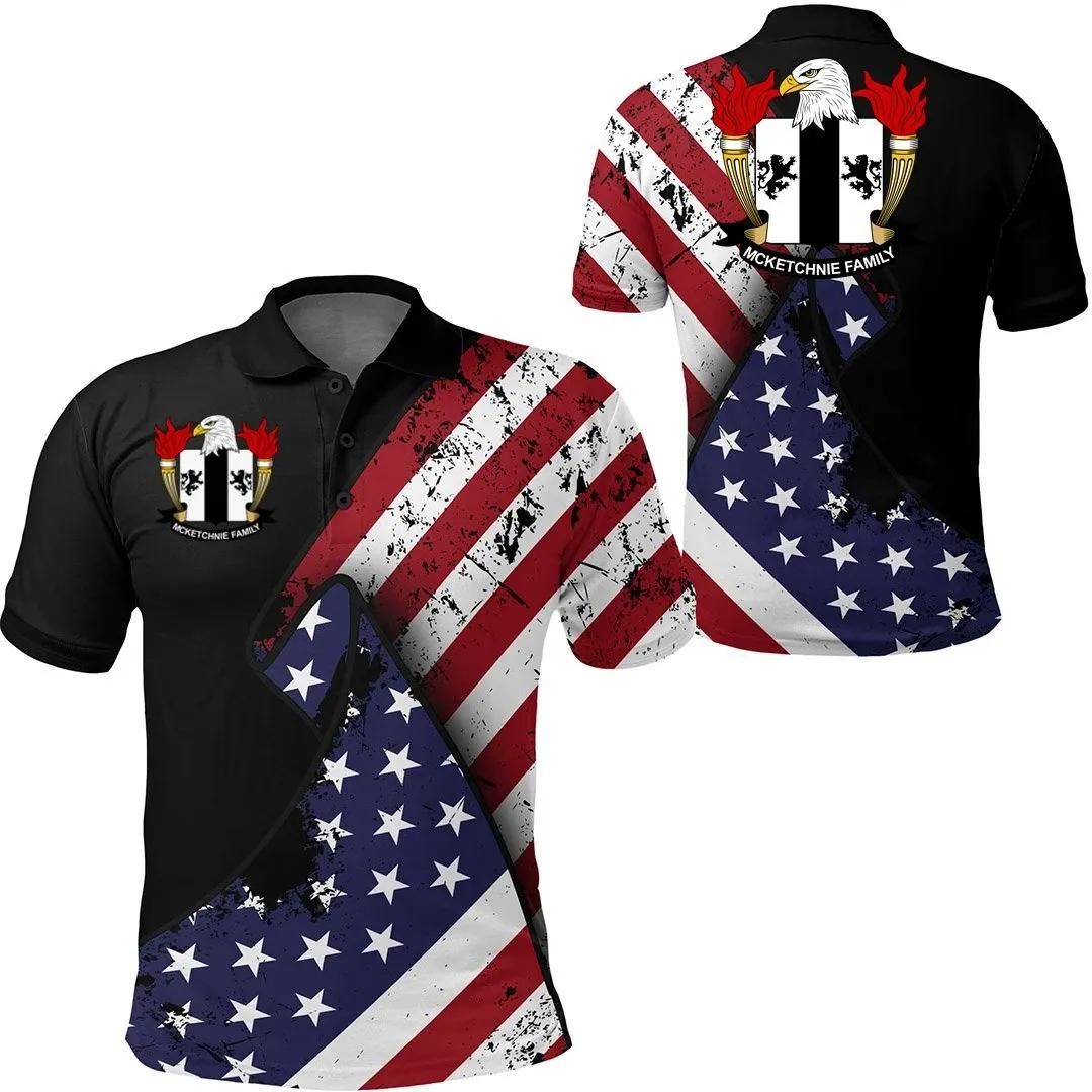 McKetchnie USA Polo Shirt - Special Grunge Flag - American Family Crest A7 McKetchnie USA Polo Shirt - Special Grunge Flag - American Family Crest A7