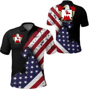 McLanahan USA Polo Shirt - Special Grunge Flag - American Family Crest A7