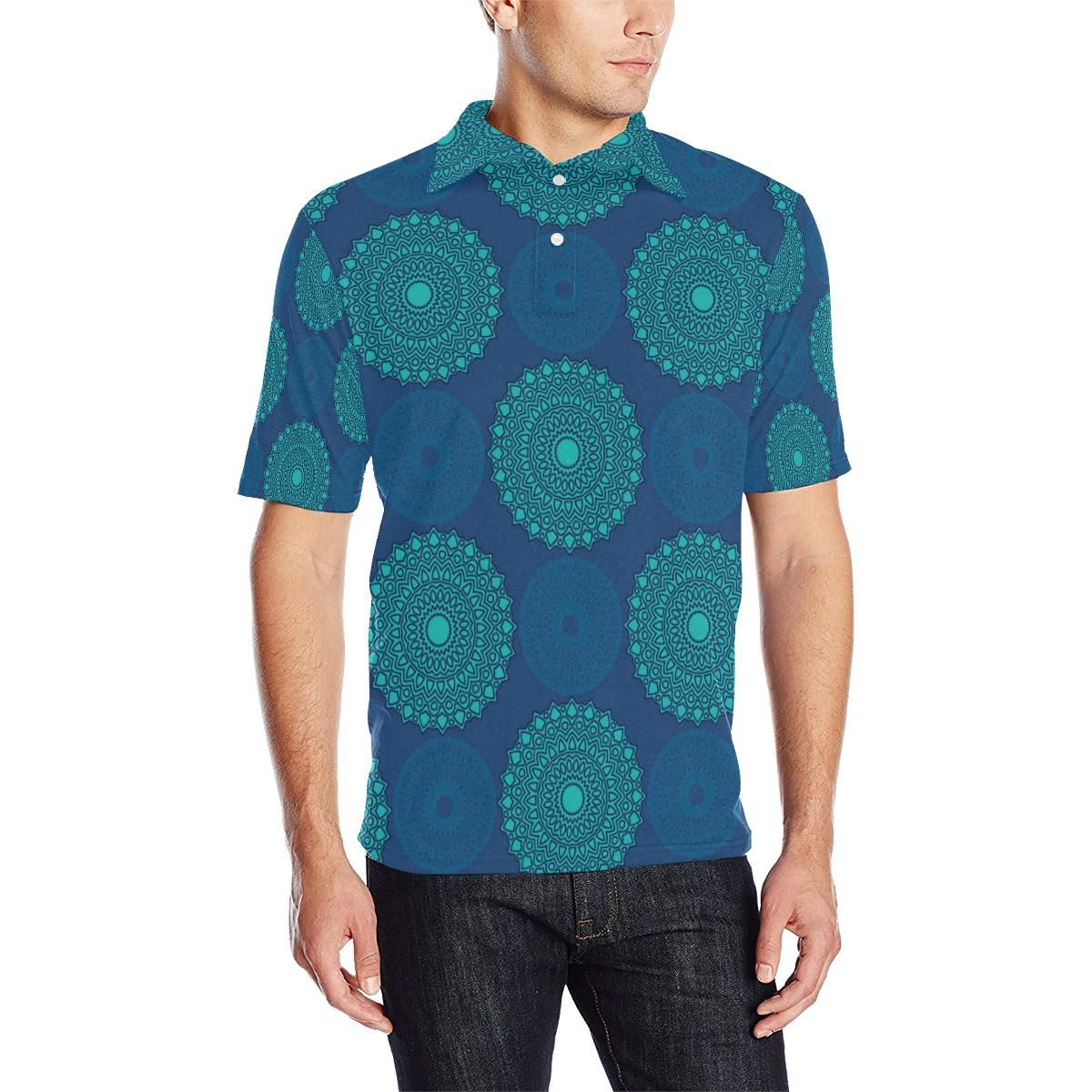 Medallion Pattern Print Design 04 Men Polo Shirt Medallion Pattern Print Design 04 Men Polo Shirt