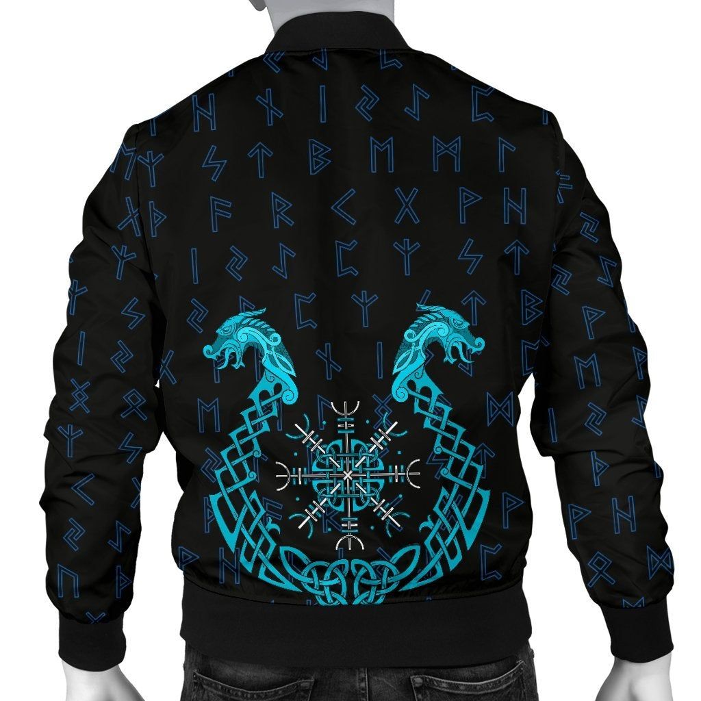 Aegishjalmur Helm Of Awe Blue Edition A27 Bomber Jacket Aegishjalmur Helm Of Awe Blue Edition A27 Bomber Jacket