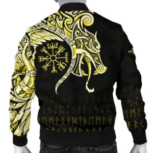 Fenrir Raven And Vegvisir Tattoo Yellow A31 Bomber Jacket