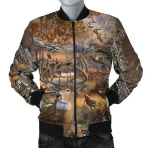 Mens Bomber Jacket - Hunting Camo Bomber Jacket