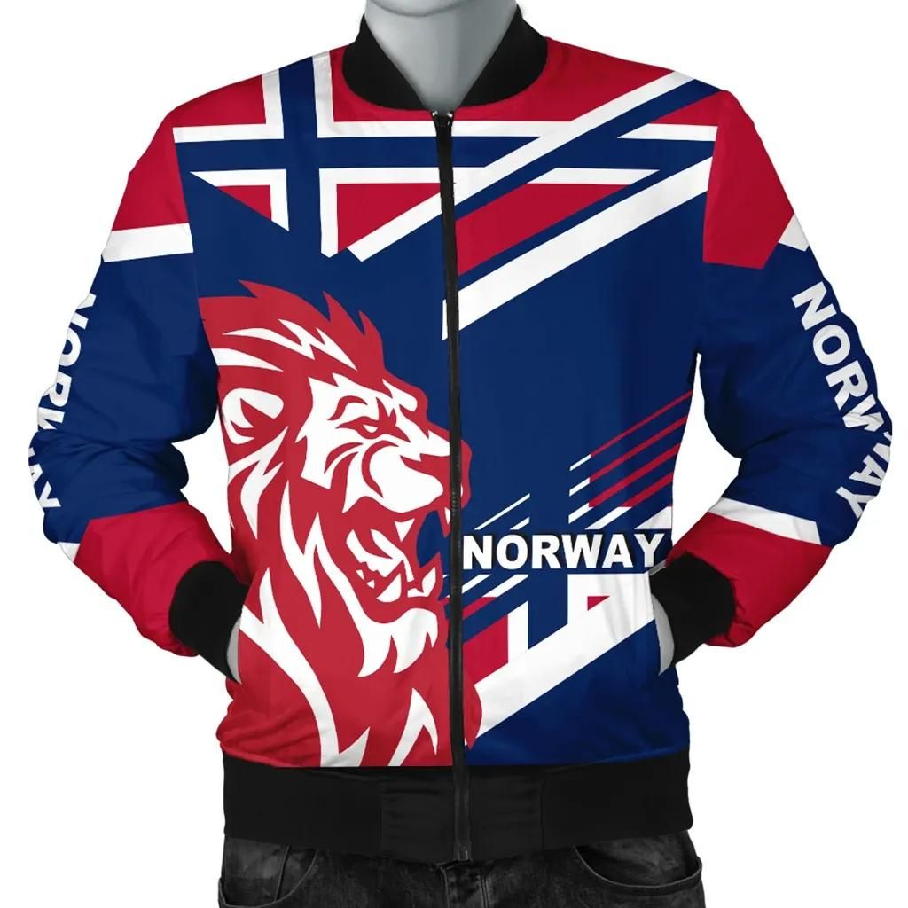 Men's Bomber Jacket - Norway Lion Flag A30 Bomber Jacket Men's Bomber Jacket - Norway Lion Flag A30 Bomber Jacket