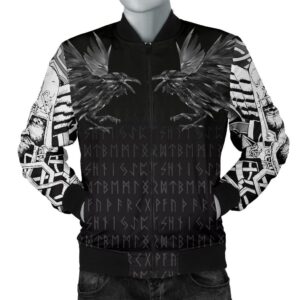 Men's Bomber Jacket - Odin Huginn and Muninn Rune A27 Bomber Jacket