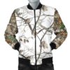 Mens Bomber Jacket - Reel Tree Snow Camo Bomber Jacket