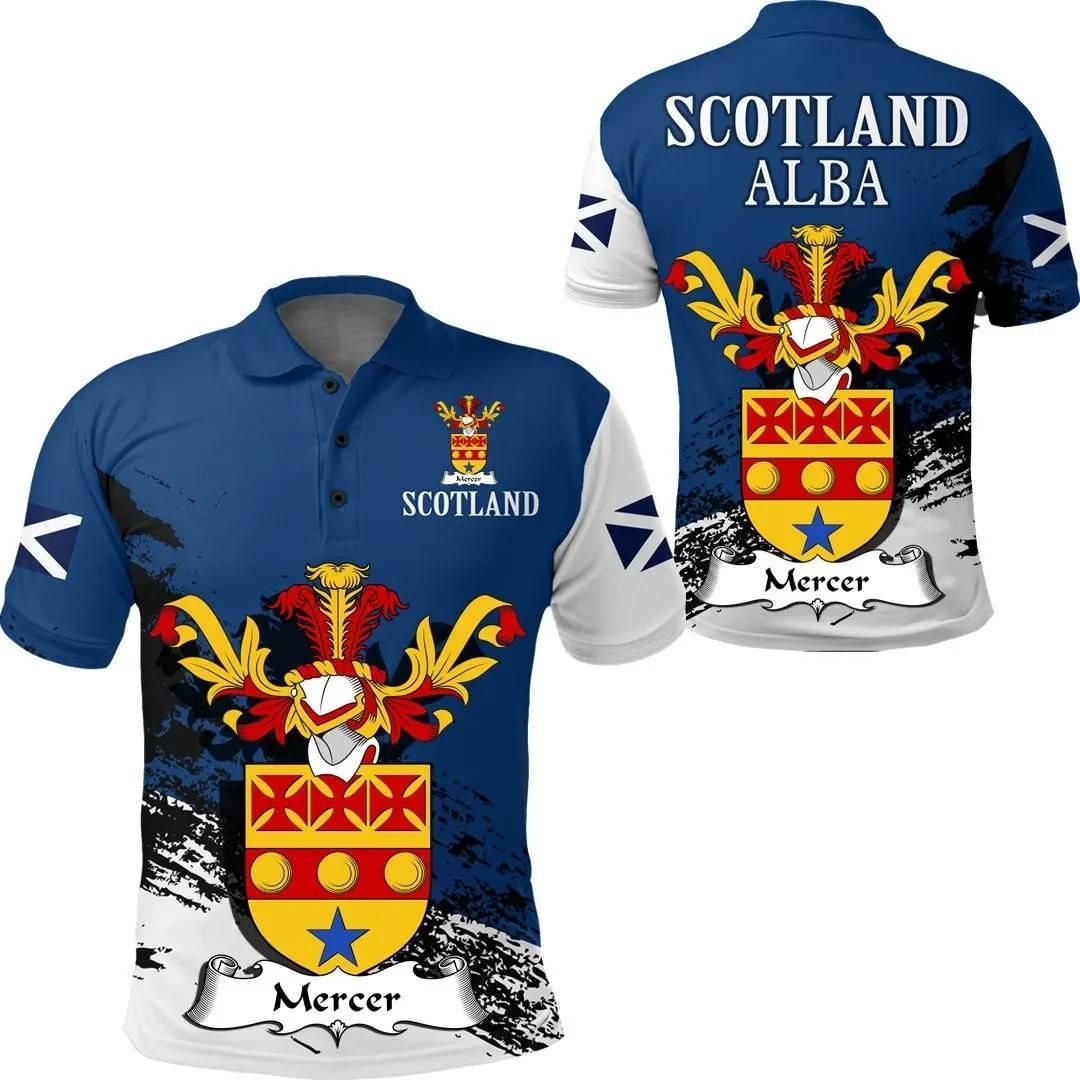Mercer Scottish Family Crest Scotland Special Polo Shirt - Golf Shirt A7 Mercer Scottish Family Crest Scotland Special Polo Shirt - Golf Shirt A7