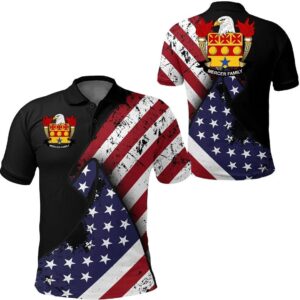 Mercer USA Polo Shirt - Special Grunge Flag - American Family Crest A7