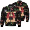 Merry Christmas Action Game Metal Santa Retro Christmas Holiday Gifts Unisex 3D Bomber Jacket
