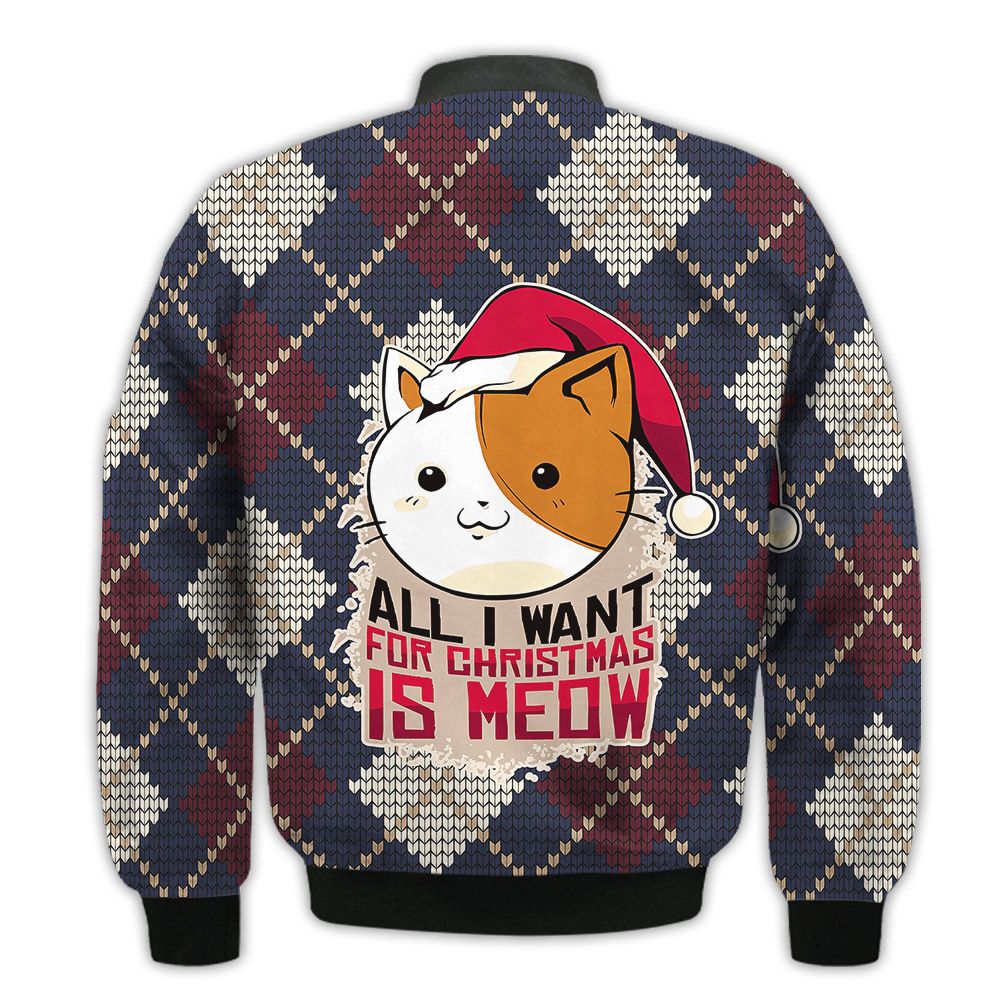 Merry-Christmas-All-I-Want-For-Christmas-Is-Meow-Retro-Christmas-Holiday-Gifts-Unisex-3D-Bomber-Jacket-2
