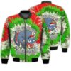 Merry Christmas Angry Cat Are You Kitten Me Right Meow Lights Retro Christmas Holiday Gifts Unisex 3D Bomber Jacket