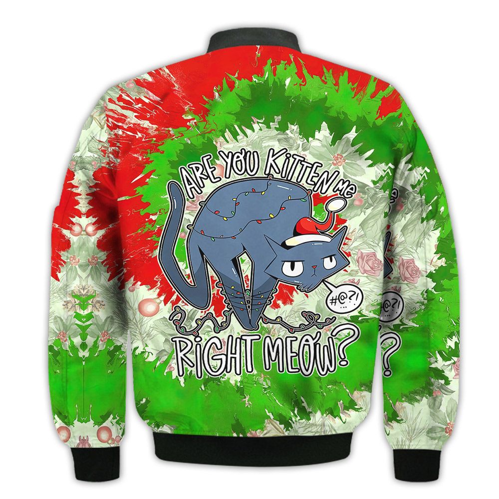 Merry-Christmas-Angry-Cat-Are-You-Kitten-Me-Right-Meow-Lights-Retro-Christmas-Holiday-Gifts-Unisex-3D-Bomber-Jacket-2