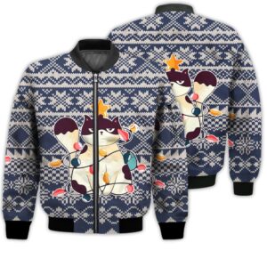 Merry Christmas Angry Christmas Cat Retro Christmas Holiday Gifts Unisex 3D Bomber Jacket