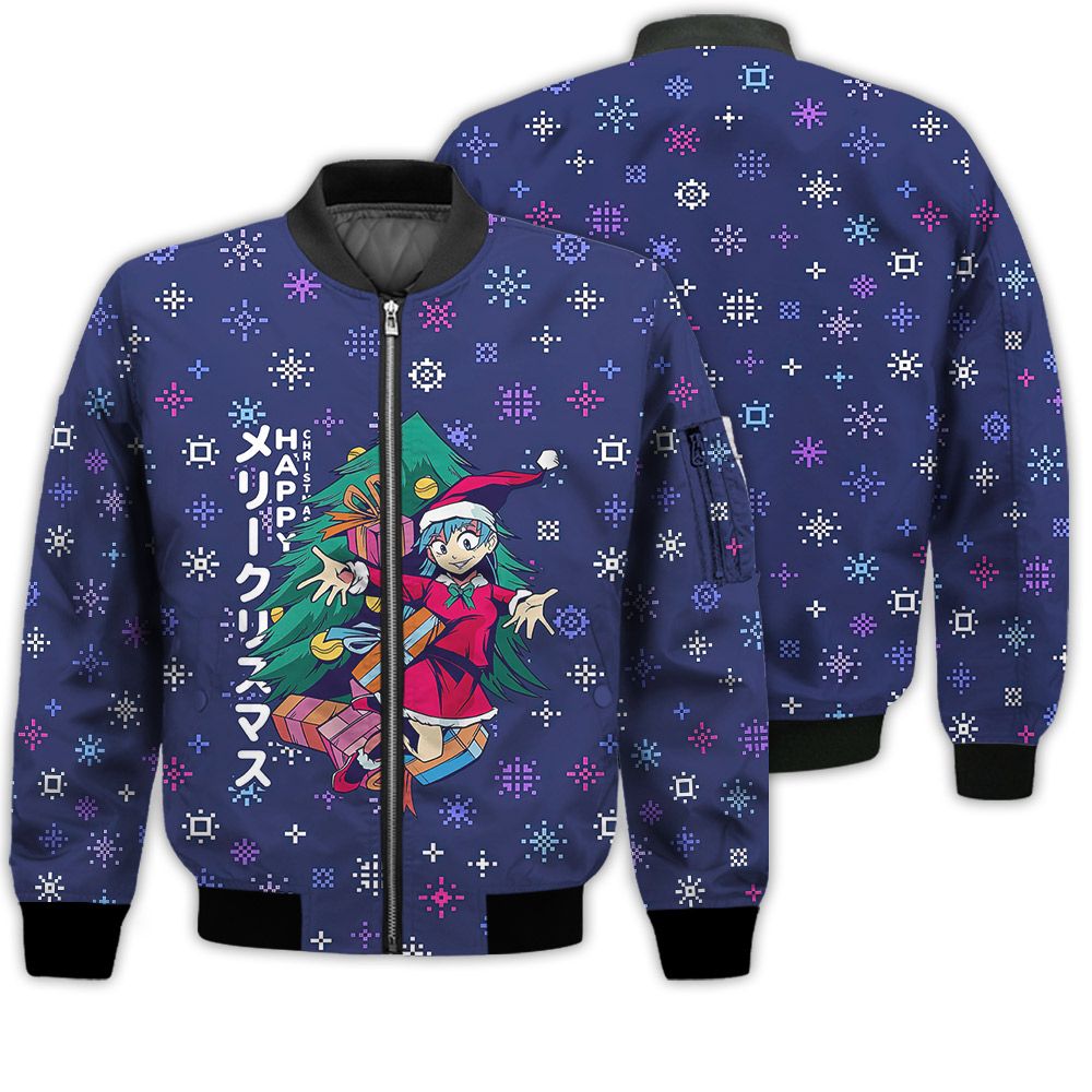 Merry Christmas Anime Girl Retro Christmas Holiday Gifts Unisex 3D Bomber Jacket Merry Christmas Anime Girl Retro Christmas Holiday Gifts Unisex 3D Bomber Jacket