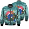 Merry Christmas Baby Christmas Narwhal Retro Christmas Holiday Gifts Unisex 3D Bomber Jacket
