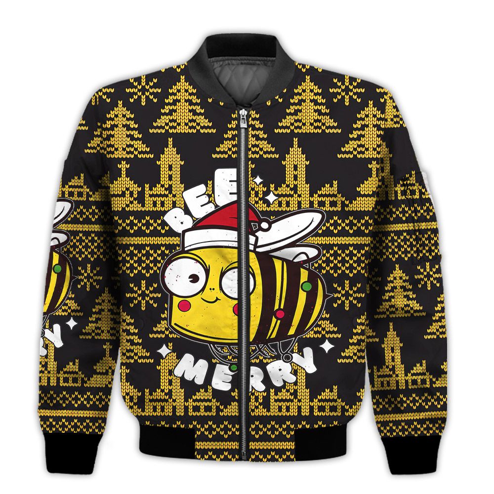 Merry-Christmas-Bee-Merry-Retro-Christmas-Holiday-Gifts-Unisex-3D-Bomber-Jacket-1