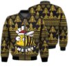 Merry Christmas Bee Merry Retro Christmas Holiday Gifts Unisex 3D Bomber Jacket