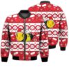 Merry Christmas Bee Retro Christmas Holiday Gifts Unisex 3D Bomber Jacket