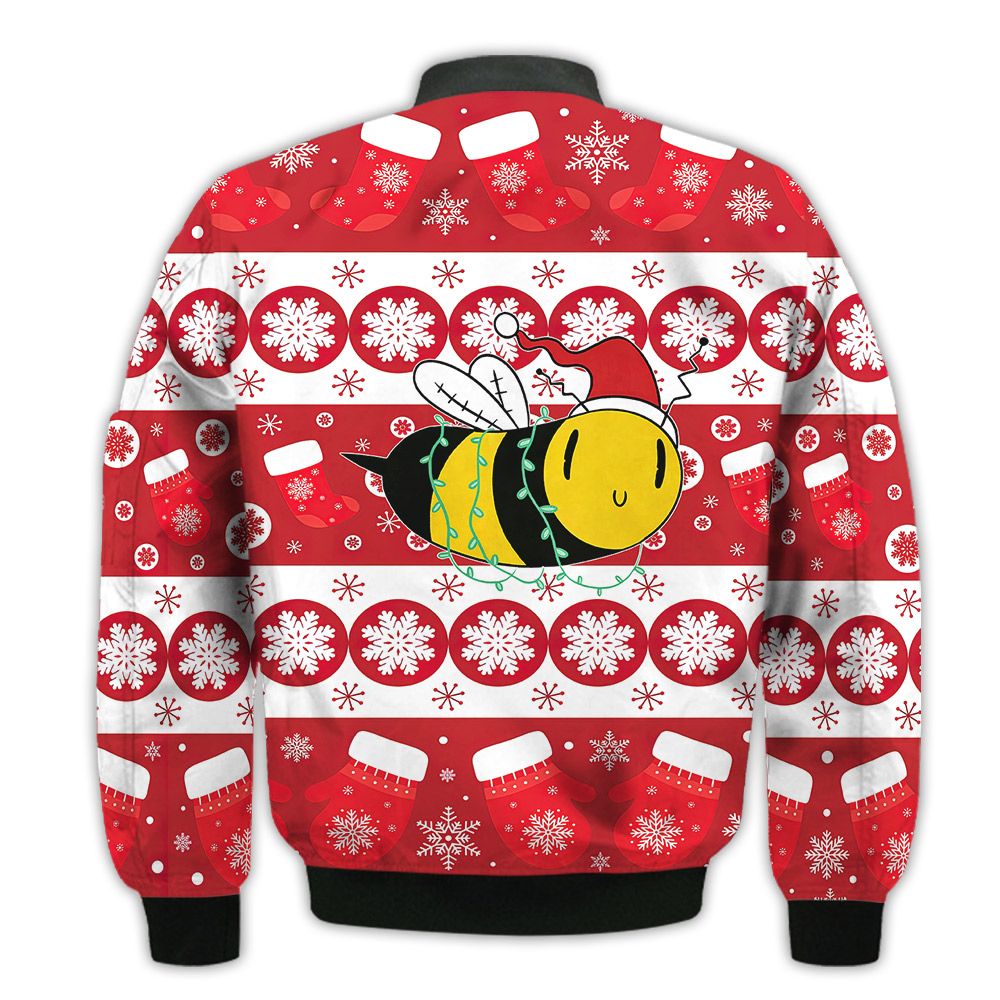 Merry-Christmas-Bee-Retro-Christmas-Holiday-Gifts-Unisex-3D-Bomber-Jacket-2