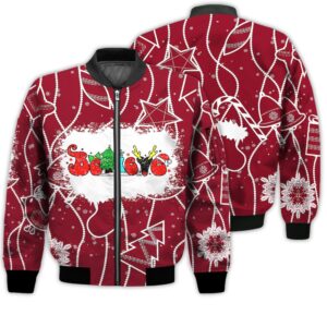 Merry Christmas Believe Retro Christmas Holiday Gifts Unisex 3D Bomber Jacket