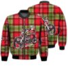 Merry Christmas Biker Santa Retro Christmas Holiday Gifts Unisex 3D Bomber Jacket