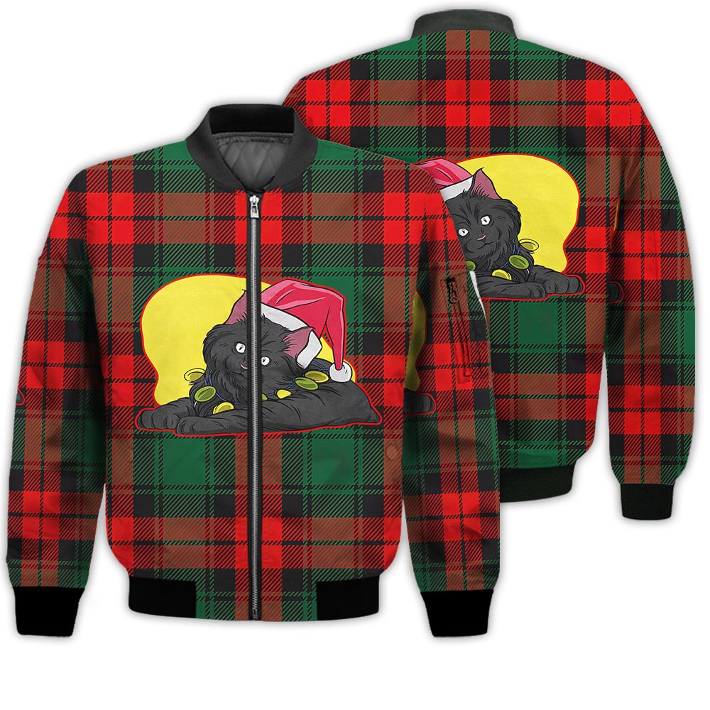 Merry Christmas Black Cat Retro Christmas Holiday Gifts Unisex 3D Bomber Jacket Merry Christmas Black Cat Retro Christmas Holiday Gifts Unisex 3D Bomber Jacket