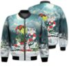 Merry Christmas Candy Cane Elf Retro Christmas Holiday Gifts Unisex 3D Bomber Jacket