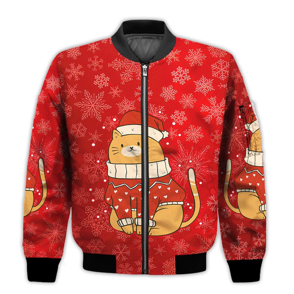 Merry-Christmas-Cat-Snow-In-Christmas-Retro-Christmas-Holiday-Gifts-Unisex-3D-Bomber-Jacket-1