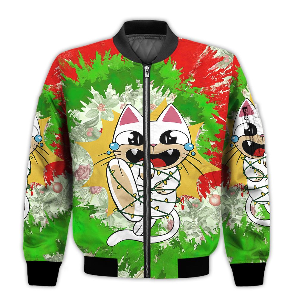 Merry-Christmas-Cat-Tangled-In-Christmas-Lights-Retro-Christmas-Holiday-Gifts-Unisex-3D-Bomber-Jacket-1