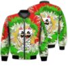 Merry Christmas Cat Tangled In Christmas Lights Retro Christmas Holiday Gifts Unisex 3D Bomber Jacket