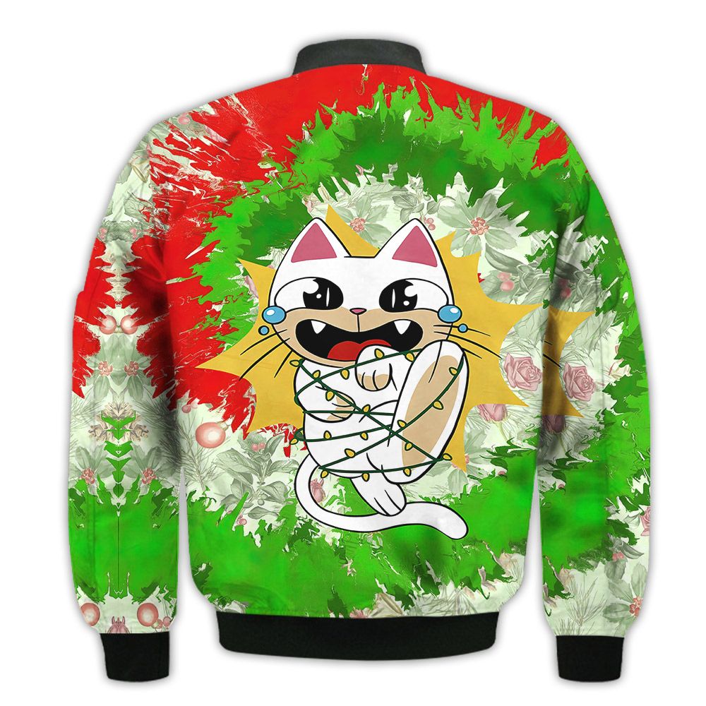 Merry-Christmas-Cat-Tangled-In-Christmas-Lights-Retro-Christmas-Holiday-Gifts-Unisex-3D-Bomber-Jacket-2