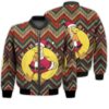 Merry Christmas Chicken As Santa Claus Retro Christmas Holiday Gifts Unisex 3D Bomber Jacket
