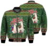 Merry Christmas Christmas Alpacas Retro Christmas Holiday Gifts Unisex 3D Bomber Jacket