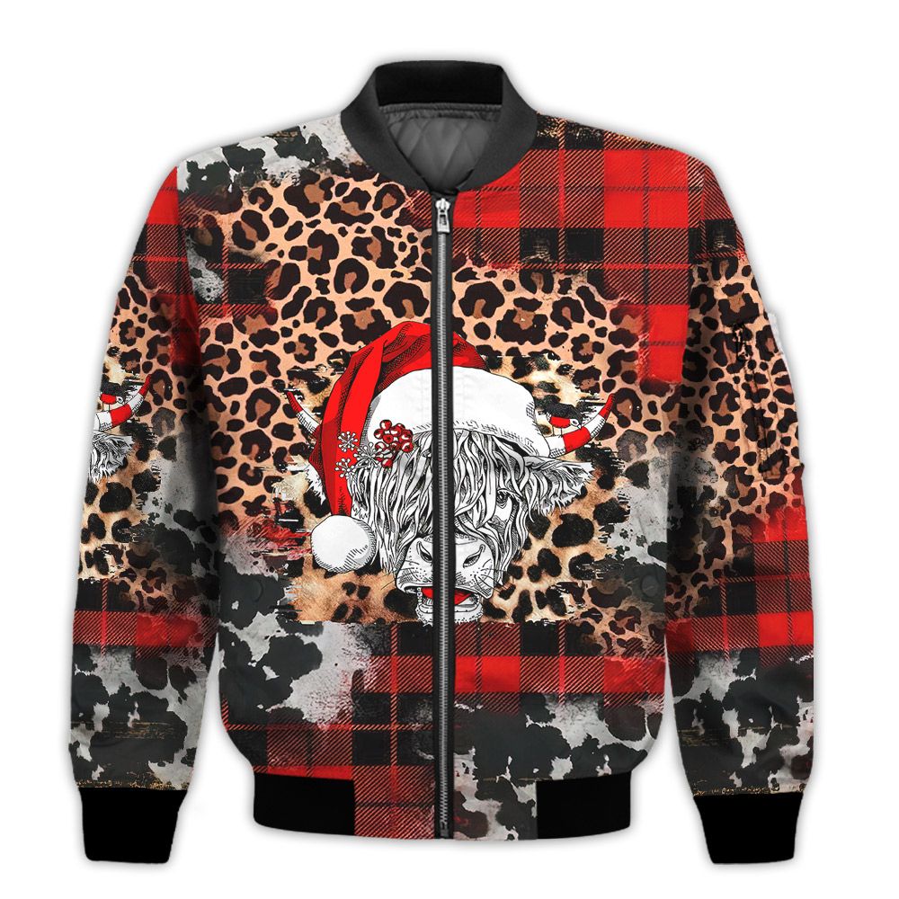 Merry-Christmas-Christmas-Cow-Leopard-Retro-Christmas-Holiday-Gifts-Unisex-3D-Bomber-Jacket-1
