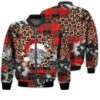 Merry Christmas Christmas Cow Leopard Retro Christmas Holiday Gifts Unisex 3D Bomber Jacket