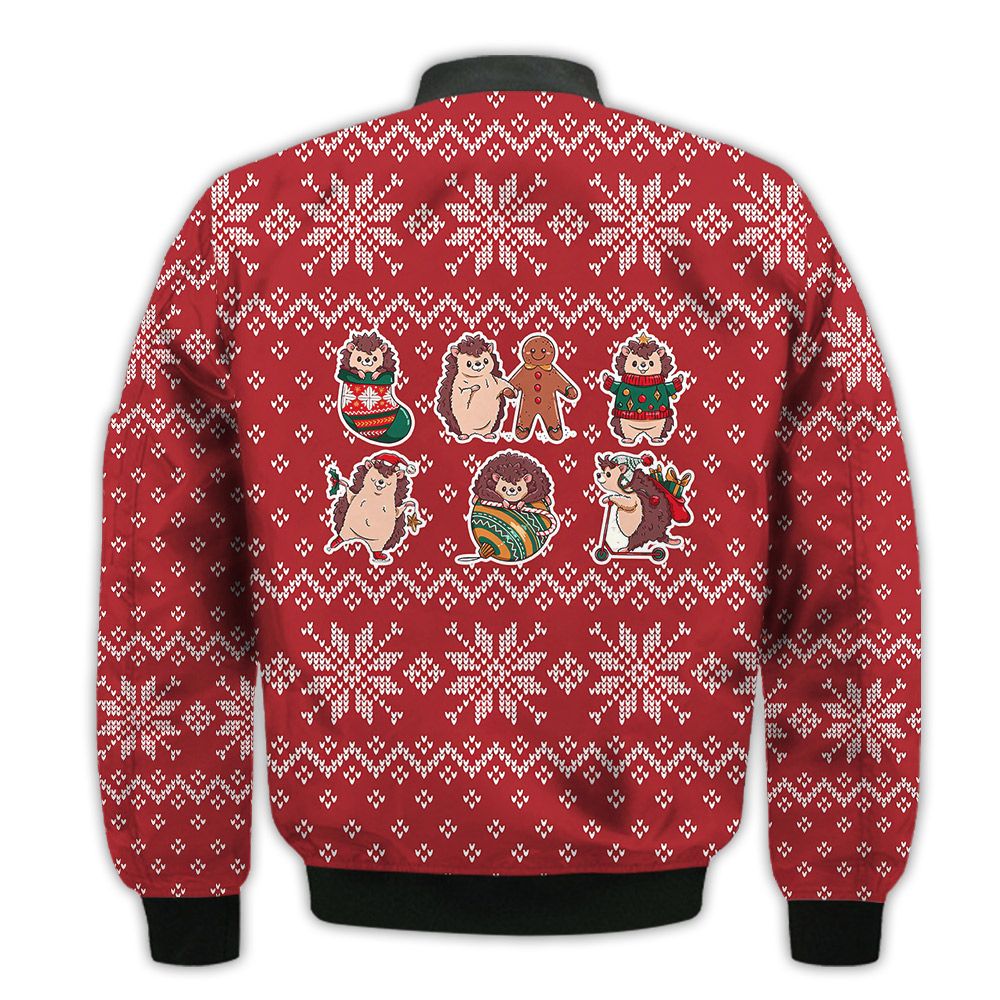 Merry-Christmas-Christmas-Hedgehog-Retro-Christmas-Holiday-Gifts-Unisex-3D-Bomber-Jacket-2