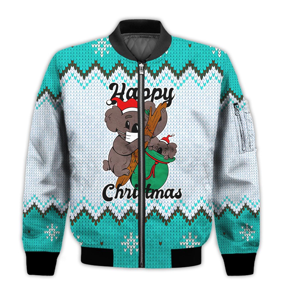 Merry-Christmas-Christmas-Koala-Retro-Christmas-Holiday-Gifts-Unisex-3D-Bomber-Jacket-1